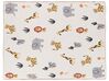 Manta infantil em algodão multicolor com padrão de animais 130 x 170 cm SAMEO_905365