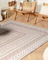 Teppich Jute beige / weiß 200 x 300 cm geometrisches Muster Kurzflor BAGLAR_853538