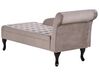 Right Hand Velvet Chaise Lounge with Storage Taupe PESSAC_881735