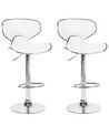 Set of 2 Faux Leather Swivel Bar Stools White CONWAY_743445