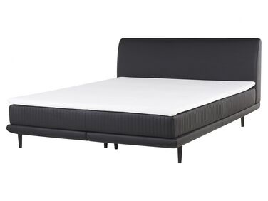 Kontinentální čalouněná postel 160 x 200 cm černá MADAME