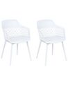 Sæt med 2 spisebordsstole hvid ALMIRA_861894
