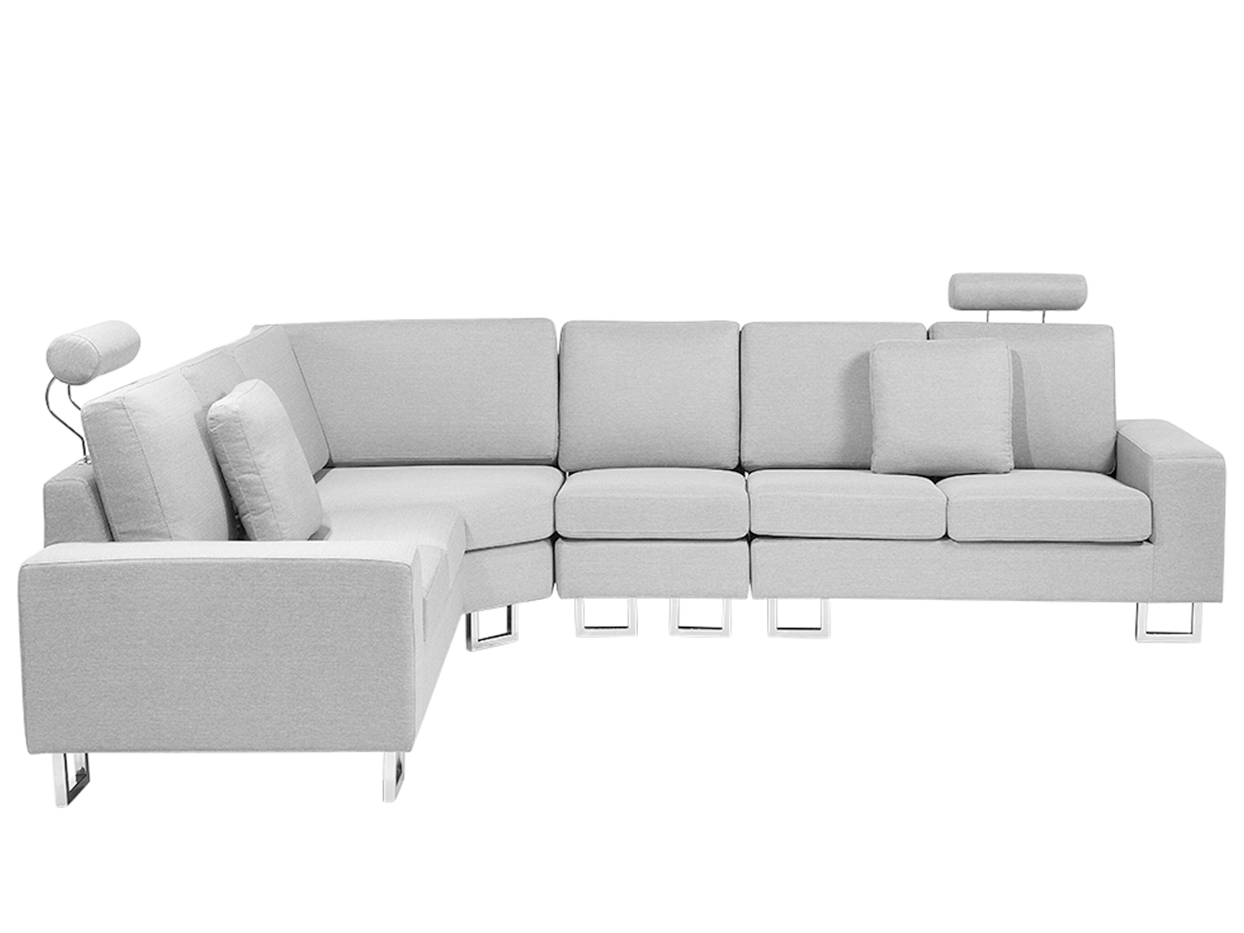 Right Hand Corner Fabric Sofa Light Grey STOCKHOLM Beliani.co.uk