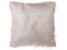 Conjunto de 2 almofadas decorativas em pele sintética rosa 45 x 45 cm DAISY_770040