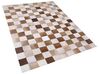 Kožený koberec hnědý s béžovou 160 x 230 cm SOLMAZ_758301