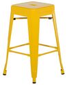 Zestaw 2 stołków barowych metalowych 76 cm żółty CABRILLO_701246