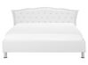 Bílá kožená postel Chesterfield 160x200 cm METZ_749068