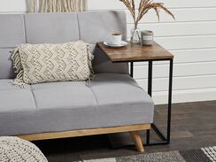 Sivupöytä tumma puu/musta TROY