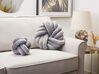 Velvet Knot Cushion with Glitter 30 x 30 cm Grey AKOLA_815369