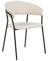 Set of 2 Velvet Dining Chairs Cream MARIPOSA_871942