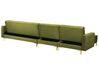 Right Hand Modular Velvet Sofa with Ottoman Green ABERDEEN_882395
