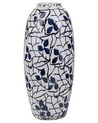 Vase décoratif blanc et bleu marine 25 cm MUTILENE_810764