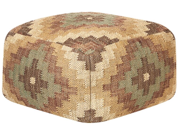 Jute Pouffe 50 x 50 cm Multicolour MAGURI Beliani.co.uk