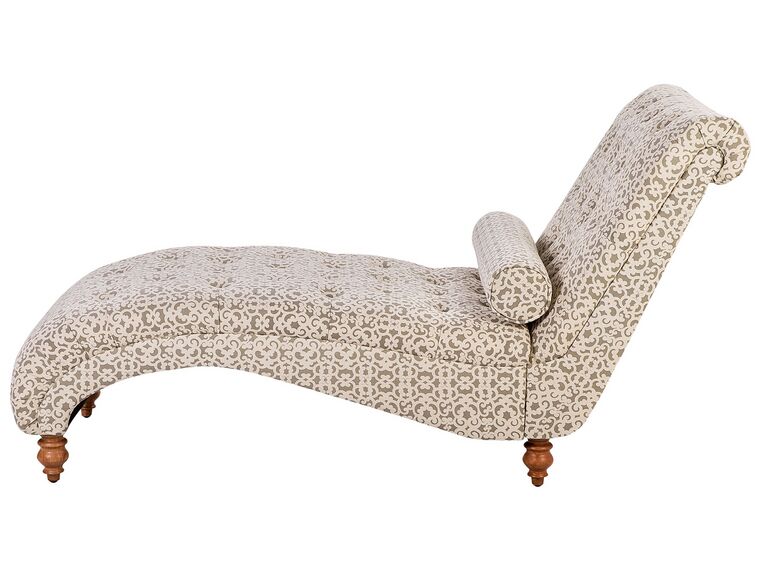 Fabric Chaise Lounge Beige and Grey MURET Beliani.co.uk