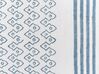 2 bomuldspuder geometrisk mønster med frynser 45 x 45 cm Hvid og blå TILIA_843293