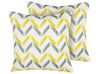Set of 2 Outdoor Cushions Chevron Pattern 45 x 45 cm Multicolour AFFILE_776728