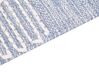 Teppich Baumwolle blau / cremeweiß 80 x 150 cm geometrisches Muster Kurzflor ANSAR_861016