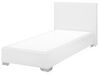 Kontinentálna posteľ z umelej kože 90 x 200 cm biela PRESIDENT_734719