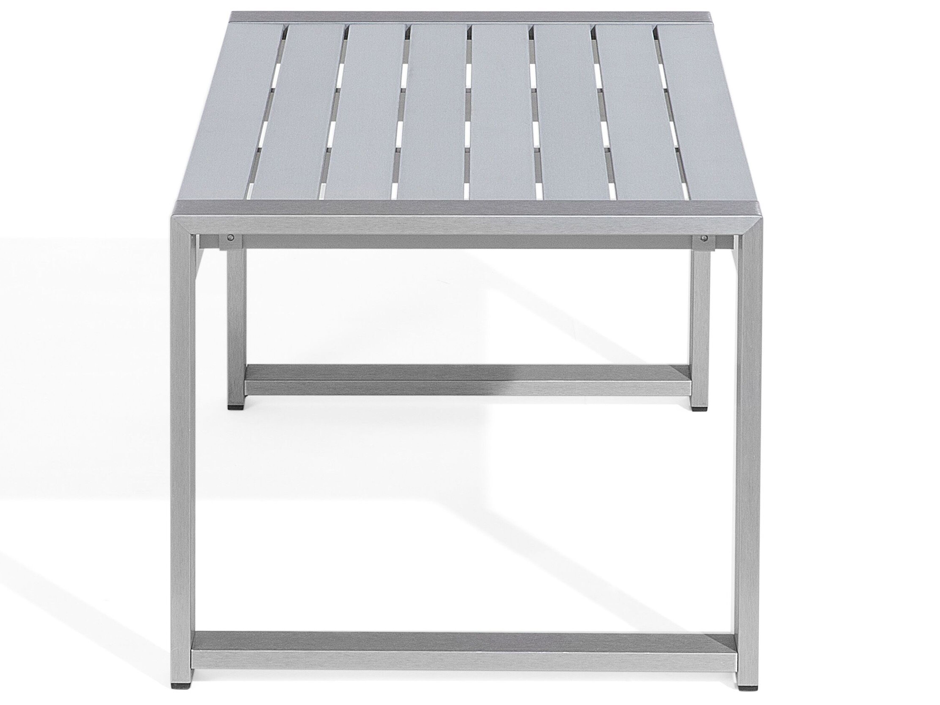 Table de jardin en aluminium gris clair 90 x 50 cm SALERNO | Beliani.fr