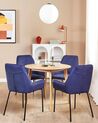 Lot de 2 chaises de salle à manger en velours côtelé bleu foncé LOVERNA_878914