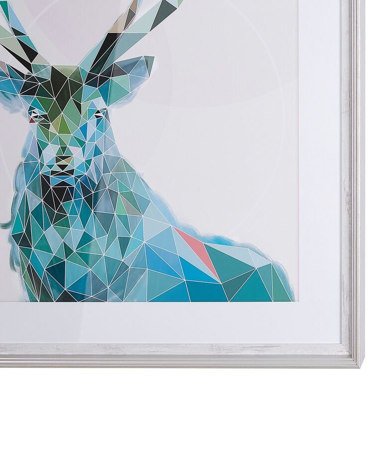 Deer Framed Wall Art 60 x 80 cm Blue KAYES Beliani.co.uk
