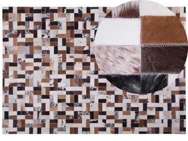 Tæppe 160x230 cm brun/beige læder CESME
