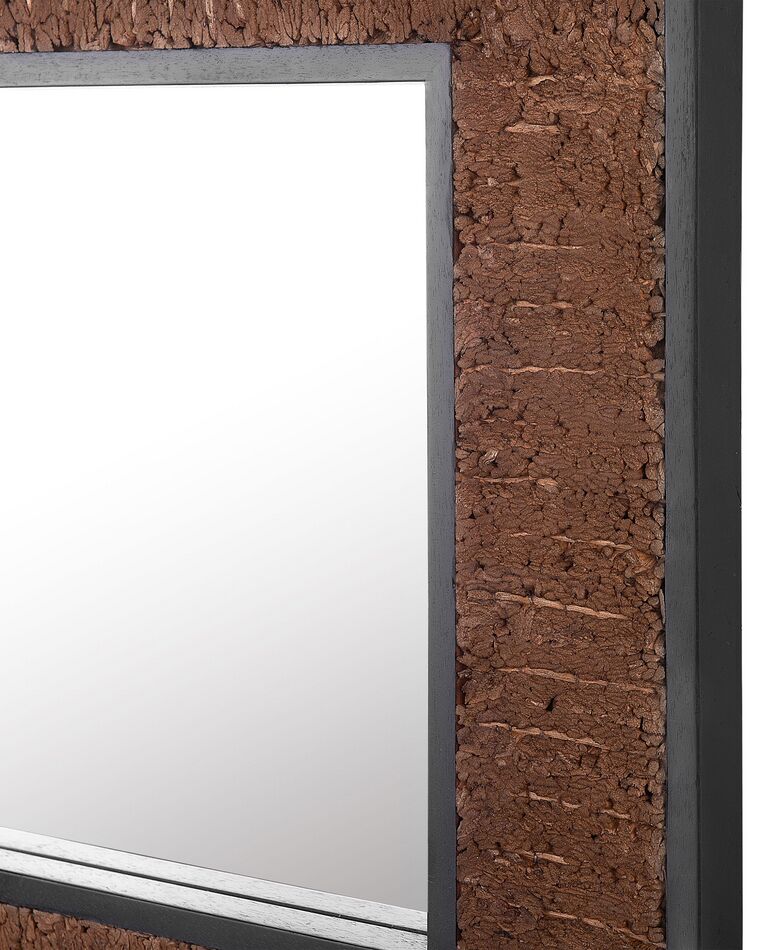 Wooden Wall Mirror 60 x 60 cm Dark BOISE Beliani.co.uk