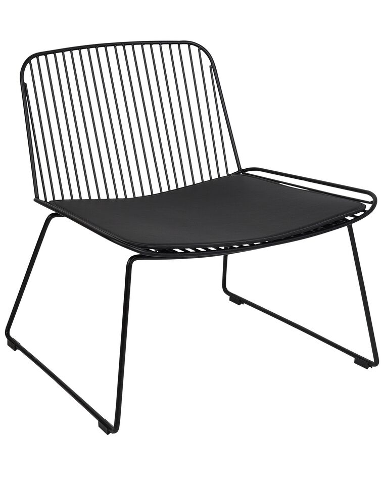 Metallstuhl schwarz mit Kunstleder-Sitz SNORUM_907720