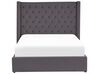 Velvet EU Double Size Ottoman Bed Grey LUBBON_833508