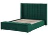 Velvet EU Double Size Bed with Storage Bench Green NOYERS_834599
