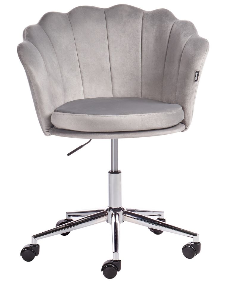 Velvet Desk Chair Grey MONTICELLO | Beliani.co.uk