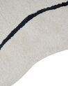 Teppich Viskose beige / schwarz 160 x 230 cm geometrisches Muster Kurzflor DERA_904022