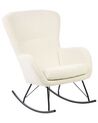 Boucle Rocking Chair Cream White and Black ANASET_886454
