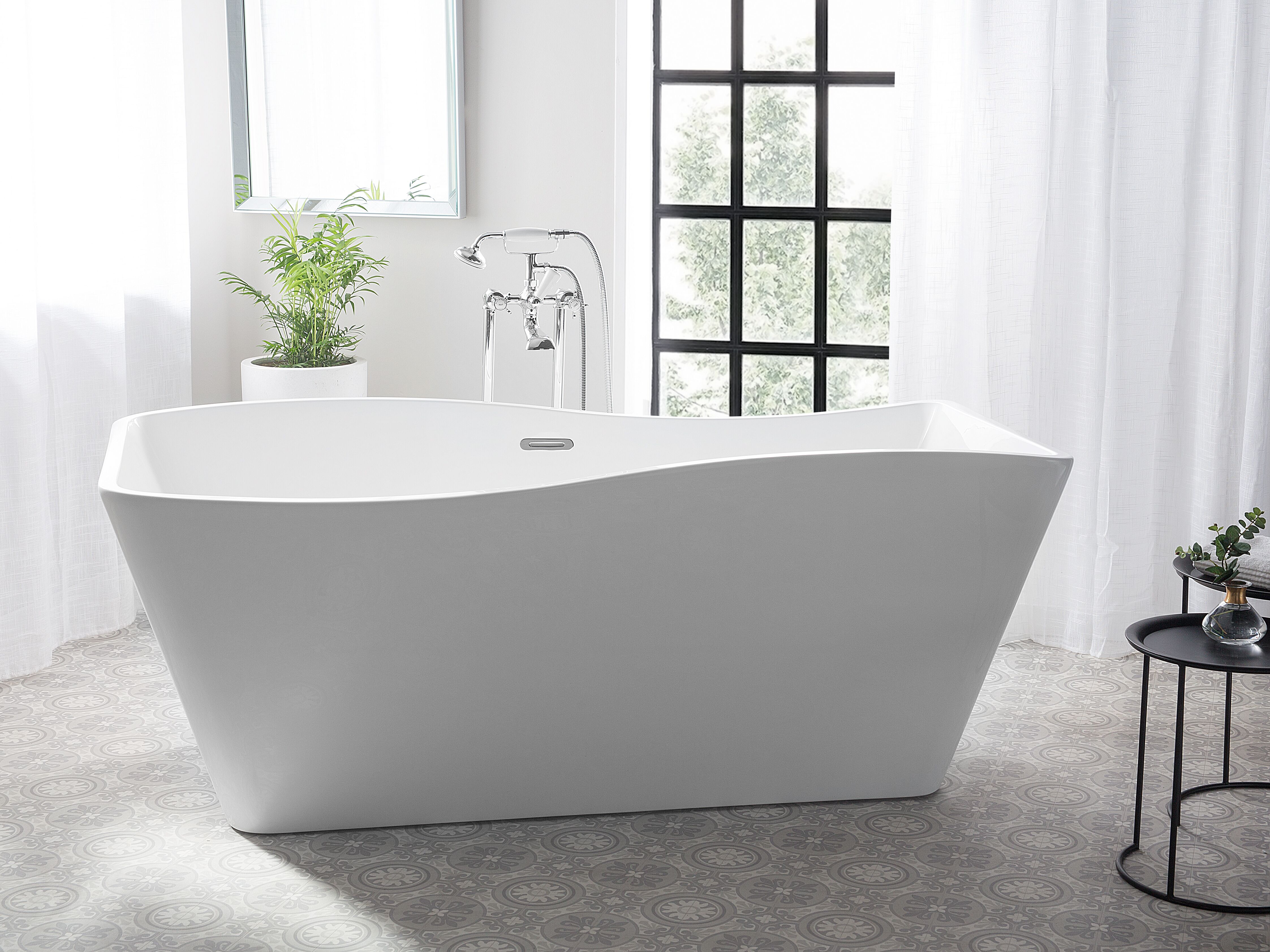 Badewanne Freistehend Wei Rechteckig 170 X 78 Cm MARAVILLA Beliani de badewanne-freistehend-wei-rechteckig-170-x-78-cm-maravilla-beliani-de