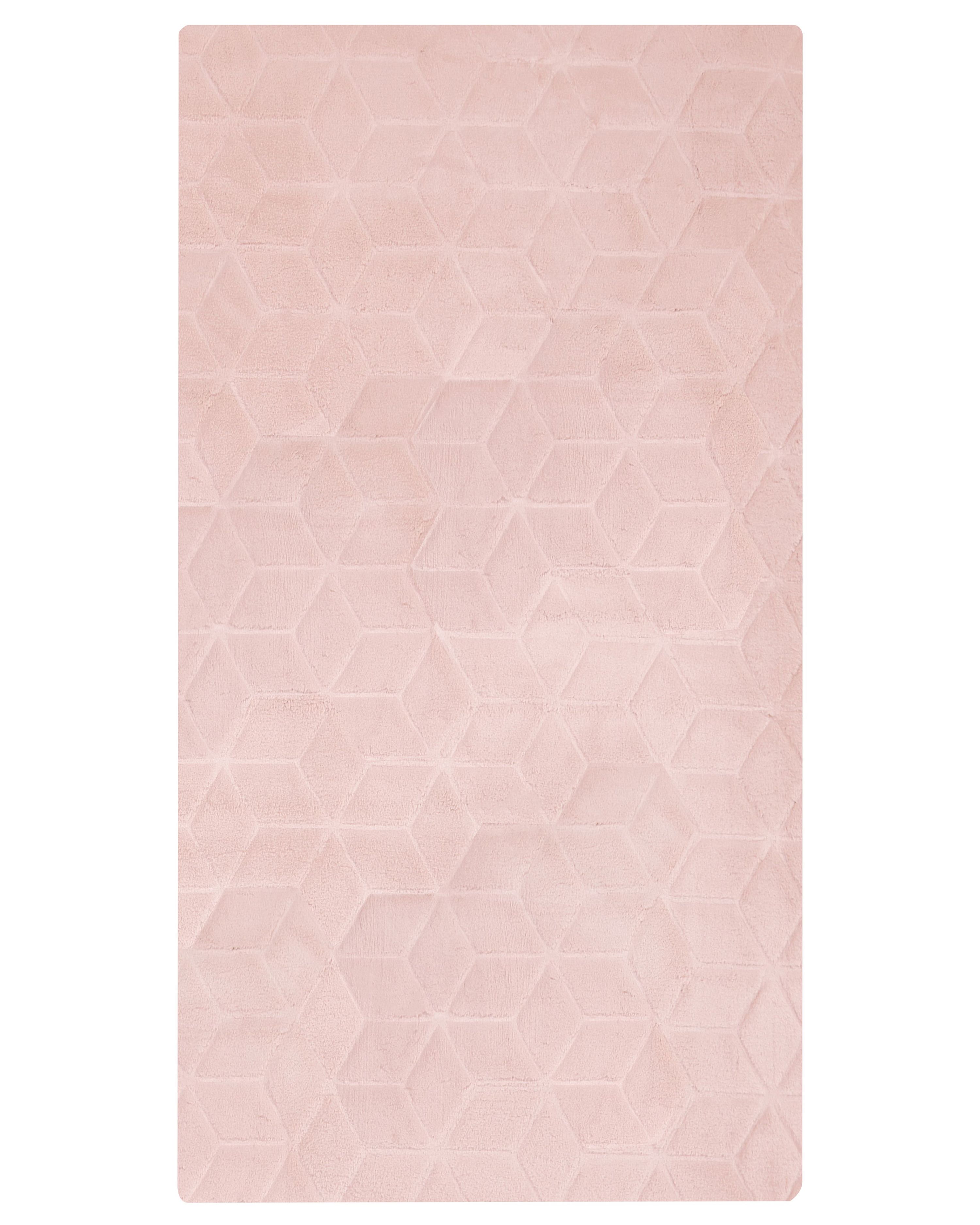 Faux Rabbit Fur Rug 80 x 150 cm Pink THATTA | Beliani.dk