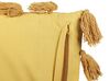Set of 2 Cotton Cushions with Tassels 45 x 45 cm Yellow LYNCHIS_838710