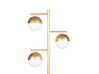 Candeeiro de pé para 3 lâmpadas em metal dourado 160 cm SABINE_878343