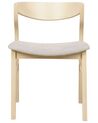 Conjunto de 2 sillas de comedor de madera clara y beige MAROA_881083
