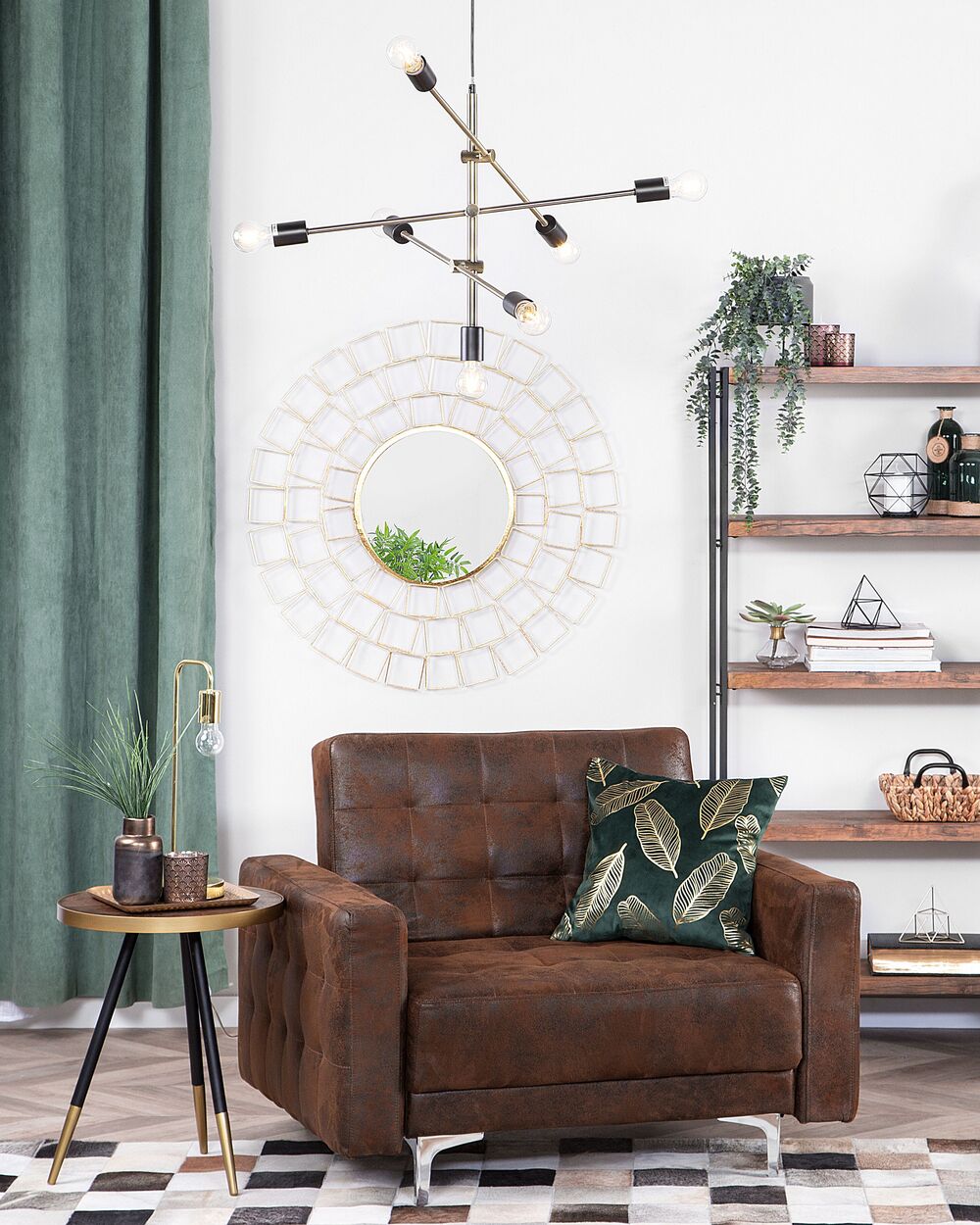 Fotel ekoskóra brązowy ABERDEEN