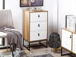 Lipasto 3 laatikkoa vaalea puu/valkoinen NUEVA Lipasto 3 laatikkoa vaalea puu/valkoinen NUEVA