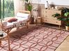 Teppich Baumwolle rot 160 x 230 cm geometrisches Muster Kurzflor KIRSEHIR_839683