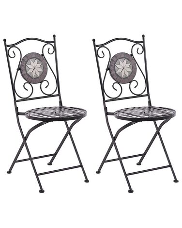 Set di 2 sedie da giardino in metallo nero CARIATI