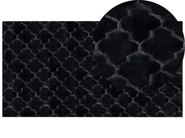 Vloerkleed kunstbont zwart 80 x 150 cm GHARO