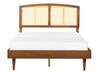 EU Double Size Bed with LED Light Wood VARZY_899878