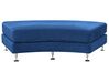 7 Seater Curved Modular Velvet Sofa Navy Blue ROTUNDE_793562