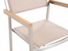 Conjunto de mesa com tampo triplo granito polido cinzento 180 x 90 cm e 6 cadeiras creme GROSSETO_394322