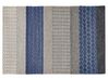 Tapis en laine à rayures bleu-gris 160 x 220 cm AKKAYA_823286