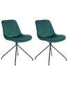 Conjunto de 2 cadeiras de jantar em veludo verde esmeralda NAVASOTA_860856