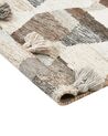 Alfombra kilim de lana beige/marrón/negro 80 x 150 cm ARGAVAND_858274