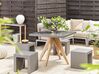 Set de jardin table en fibre-ciment gris et bois et 4 tabourets OLBIA/TARANTO _806377